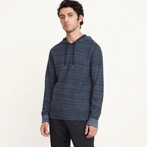 Vince Men’s Heather Thermal Popover Hoodie - Navy - XXL
